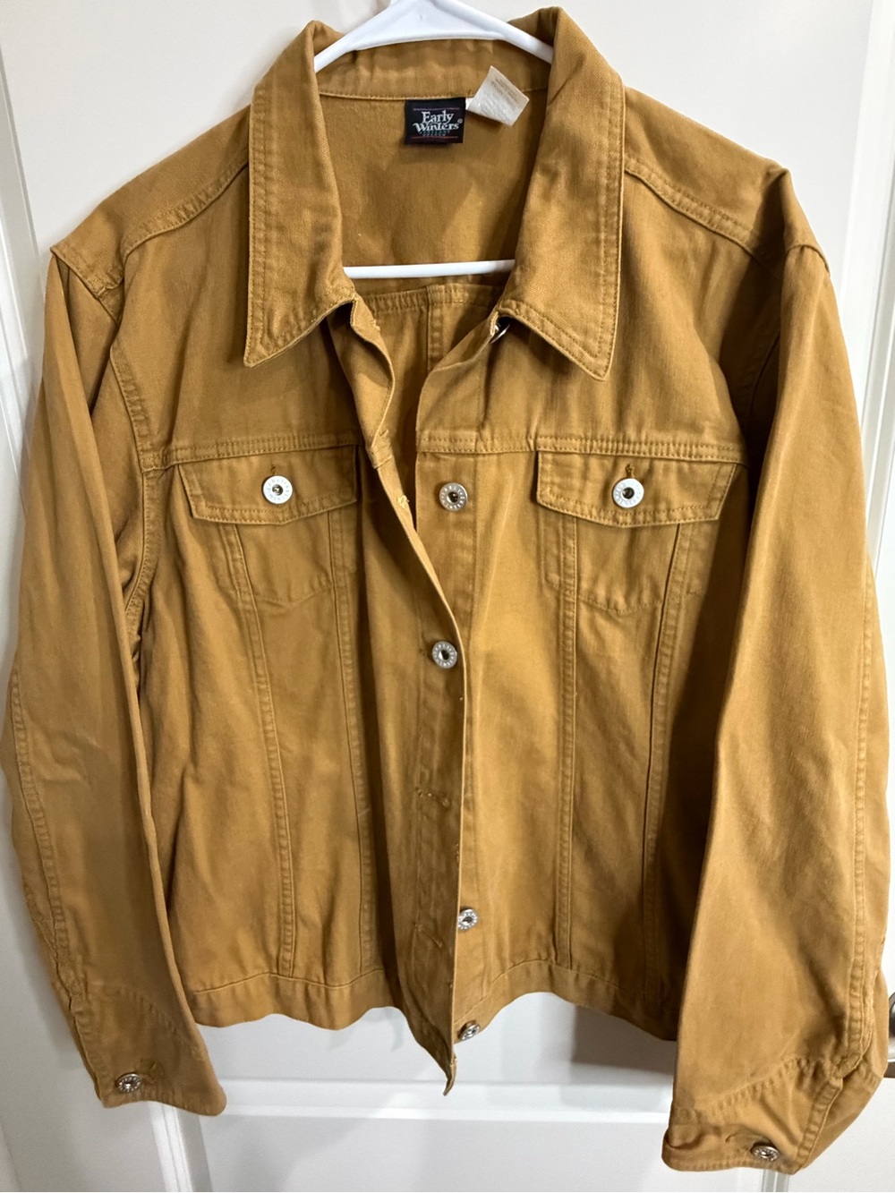 VTG Early Winters Organic Cotton Trucker Jacket Ochre Mustard Yellow XL
